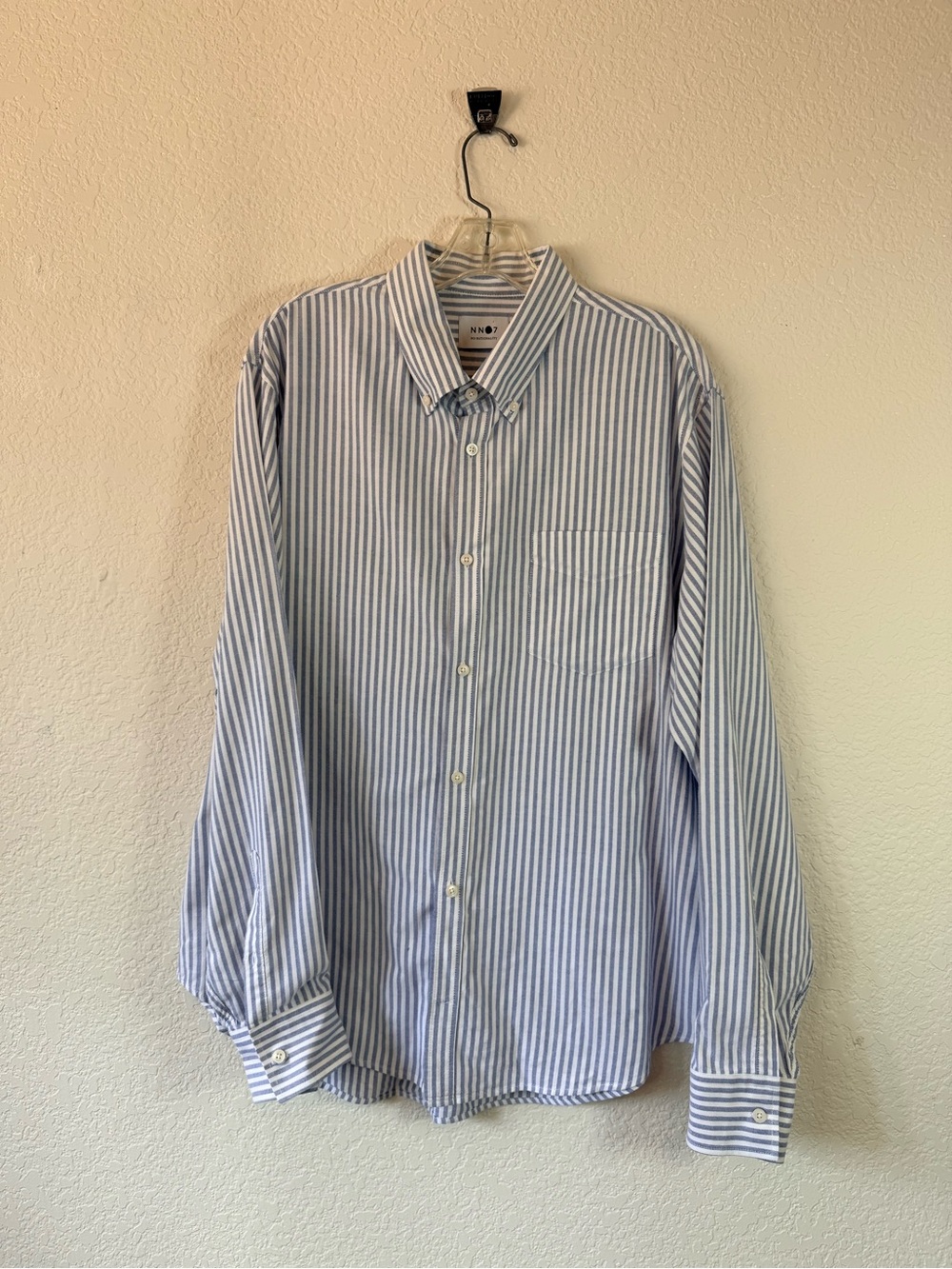 NNO7 Levon blue stripe button down shirt XXL